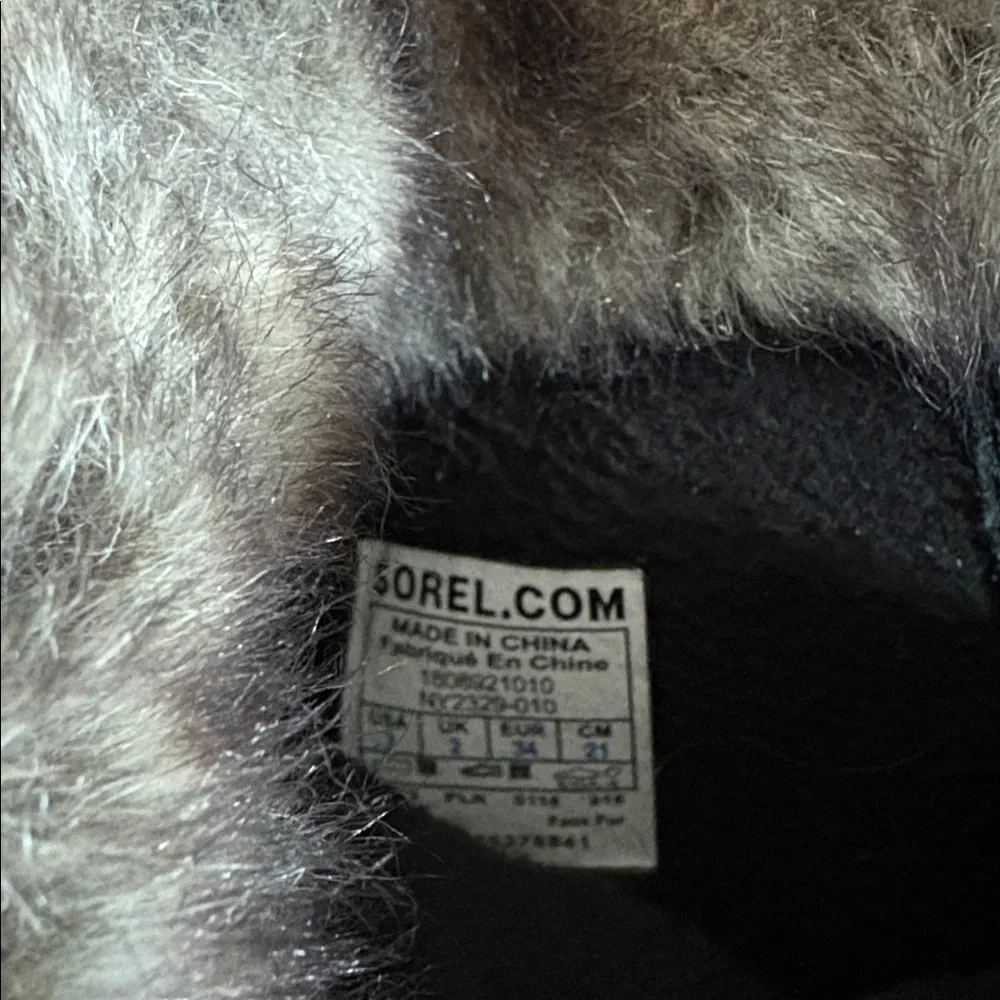 Sorel Whitney Suede Boots with Faux Fur Trim Size 3
